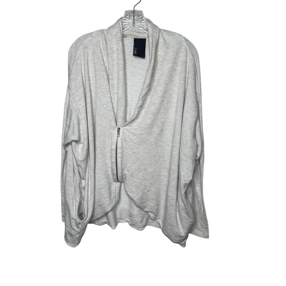 Anthropologie Dolan T-Shirt Gray Open Front Cardigan Wrap Size L Cozy Coastal